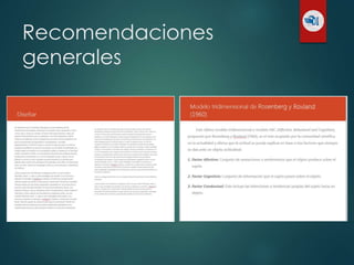 Recomendaciones
generales
 