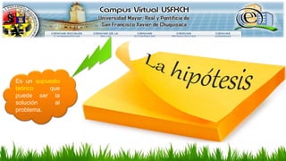 Es un supuesto
teórico que
puede ser la
solución al
problema.
 