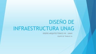 DISEÑO DE
INFRAESTRUCTURA UNAG
DISEÑO ARQUITECTÓNICO VII – UNAH
EQUIPO DE TRABAJO 3A
 
