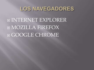  INTERNET EXPLORER
 MOZILLA FIREFOX

 GOOGLE CHROME
 