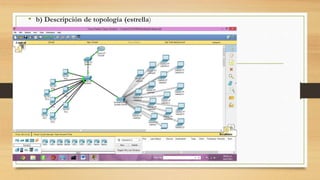 • b) Descripción de topología (estrella)
 