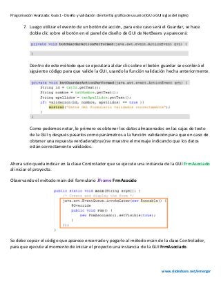 Diseño y validacion GUI con java usando Netbeans | PDF