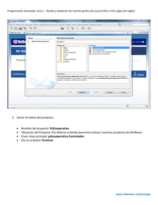Diseño y validacion GUI con java usando Netbeans | PDF