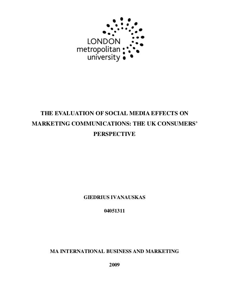 social media marketing dissertation topic