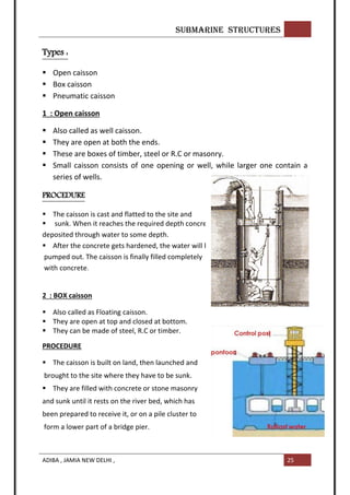 Small Caisson Dissertation report on underwater structures with proposal | PDF