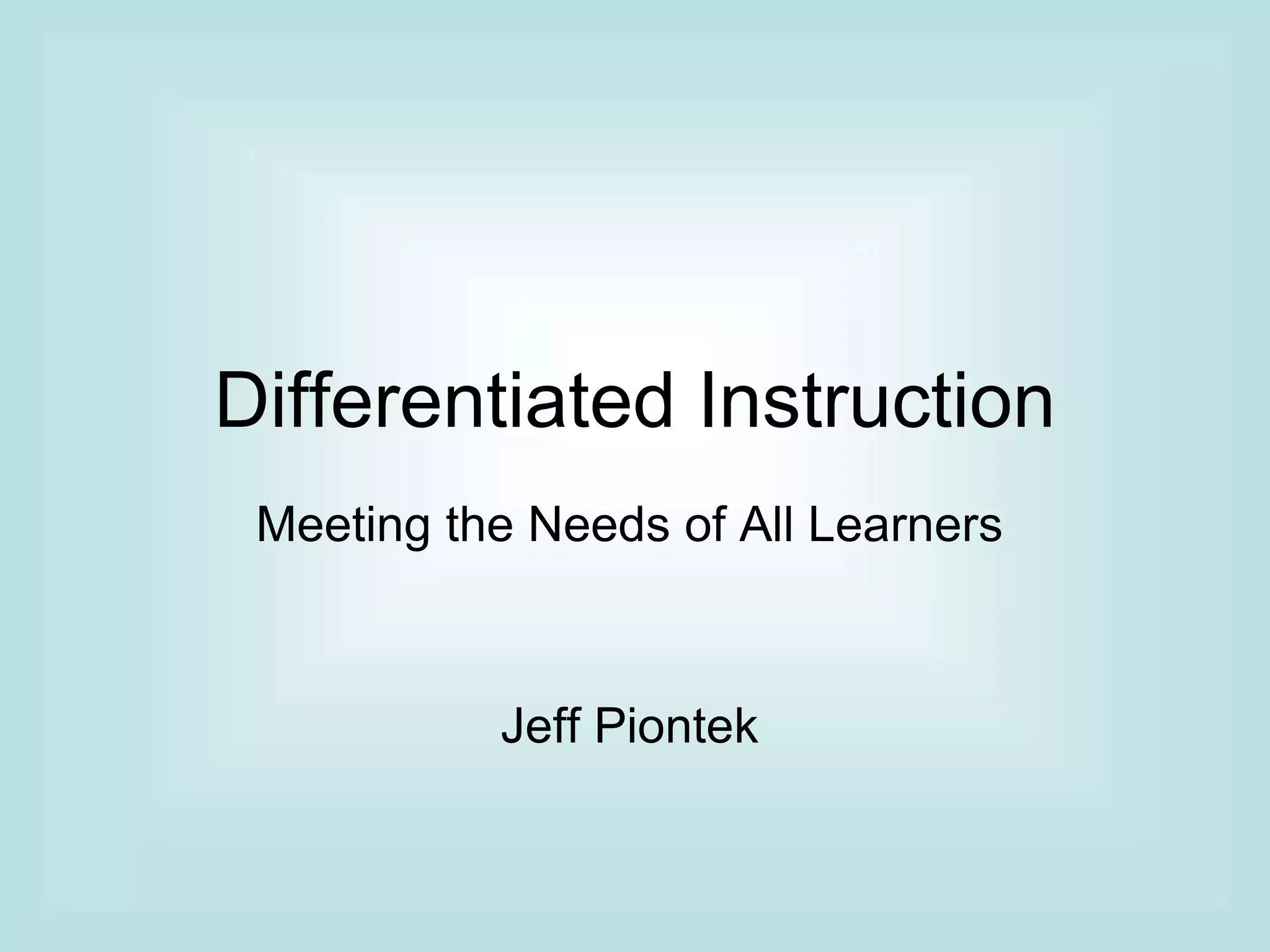 Differentiated Instruction PPT