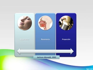 Respiración       Resonancia          Proyección




              Jackson-Menaldi, 2002
 