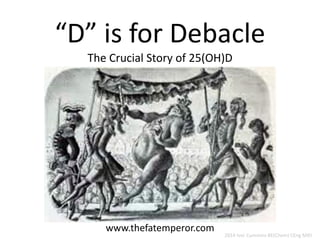 “D” is for DebacleThe Crucial Story of 25(OH)D 
www.thefatemperor.com 
2014 Ivor Cummins BE(Chem) CEng MIEI  