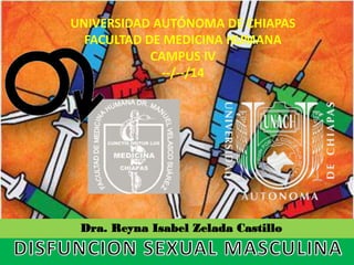 UNIVERSIDAD AUTÓNOMA DE CHIAPAS
FACULTAD DE MEDICINA HUMANA
CAMPUS IV
--/--/14
Dra. Reyna Isabel Zelada Castillo
 