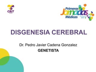 DISGENESIA CEREBRAL 
Dr. Pedro Javier Cadena Gonzalez 
GENETISTA  