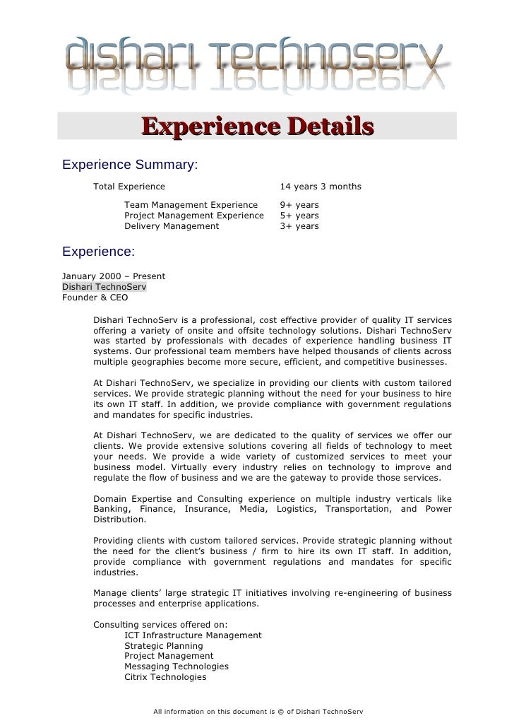 ceo s resume