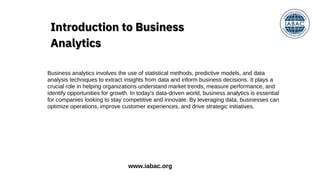 Career with Business Analytics Certiﬁcation | IABAC | PDF