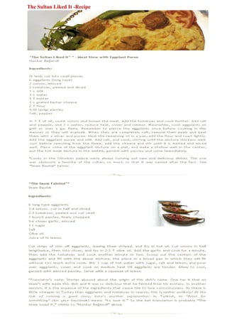 The Sultan Liked It -Recipe
 