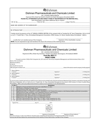 150 Dishman Pharmaceuticals and Chemicals Limited
Notes (Contd.)
forming part of the financial statements
23.b Purchase of stock in trade (Traded Goods)
` in Lacs
Particulars For the For the
year ended year ended
31 March, 2015 31 March, 2014
Purchase of stock in trade (Traded Goods) 2,586.93 516.09
Total 2,586.93 516.09
23.c Changes in inventories of finished goods and work-in-progress
` in Lacs
Particulars For the For the
year ended year ended
31 March, 2015 31 March, 2014
Inventories at the end of the year:
Finished goods 1,576.52 1,484.42
Work-in-progress 8,555.93 6,378.80
10,132.45 7,863.22
Inventories at the beginning of the year:
Finished goods 1,484.42 1,964.03
Work-in-progress 6,378.80 5,050.52
7,863.22 7,014.55
Net (increase) / decrease (2,269.23) (848.67)
24 Employee benefits expense
` in Lacs
Particulars For the For the
year ended year ended
31 March, 2015 31 March, 2014
(a) Salaries and wages 5,572.88 5,600.79
(b) Contributions to provident and other funds 151.23 129.45
(c) Staff welfare expenses 163.81 107.59
Total 5,887.92 5,837.83
25 Finance costs
` in Lacs
Particulars For the For the
year ended year ended
31 March, 2015 31 March, 2014
(a) Interest expense on:
- Borrowings 6,021.56 4,826.81
(b) Other borrowing costs 791.72 501.16
(c) Net (gain) / loss on foreign currency transactions and translation
(considered as finance cost) - 1,593.55
Total 6,813.28 6,921.52
 