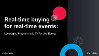 Real-time buying
for real-time events:
Leveraging Programmatic TV for Live Events
 