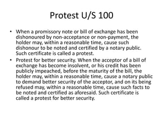 Notarial Protest dishonour, noting and protesting.NI Act 1881 | PDF