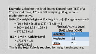 daily carlorie requirement and expenditure | PPTX