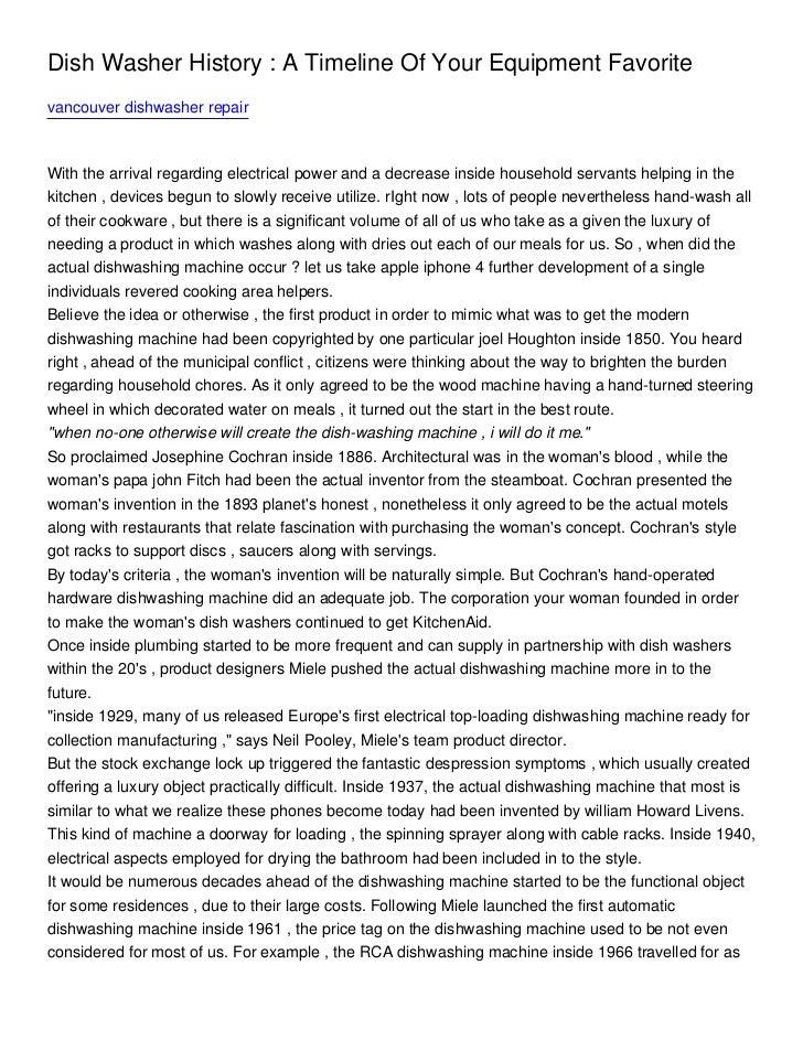 Dish Washer History _ A Timeline Of Your Equipment Favorite