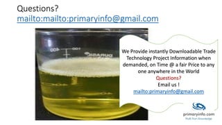 Disinfectants : Project Trade Technology Information