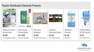 Disinfectants : Project Trade Technology Information