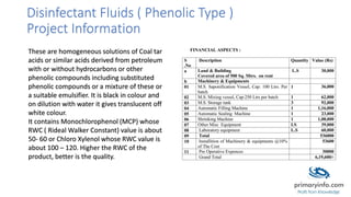 Disinfectants : Project Trade Technology Information