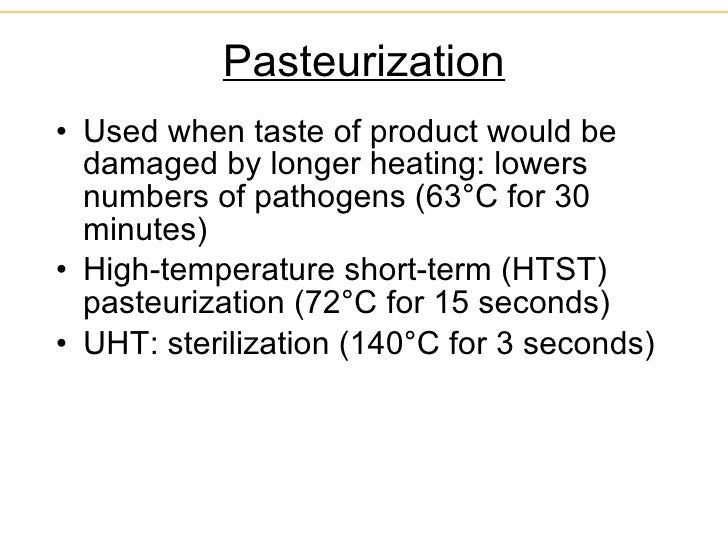 Pasteurization Vs Sterilization