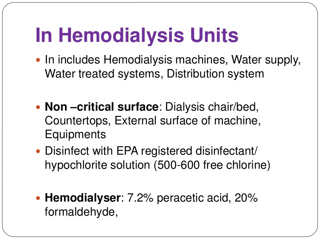 Disinfectant use in hospital..