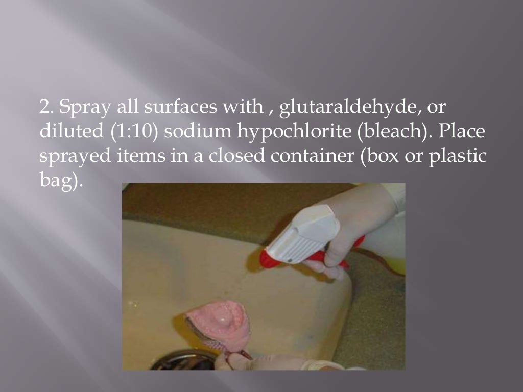 Disinfection of dental laboratory