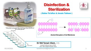 Disinfection &
Sterilization
( Dafae Ta’affun & Amale Tatheer )
Dr Md Tanwir Alam, MD
Assistant Professor, Dept. of PCM,
Govt. Tibbi College & Hospital, Patna
05/19/2020 tanveernium@gmail.com 1
 