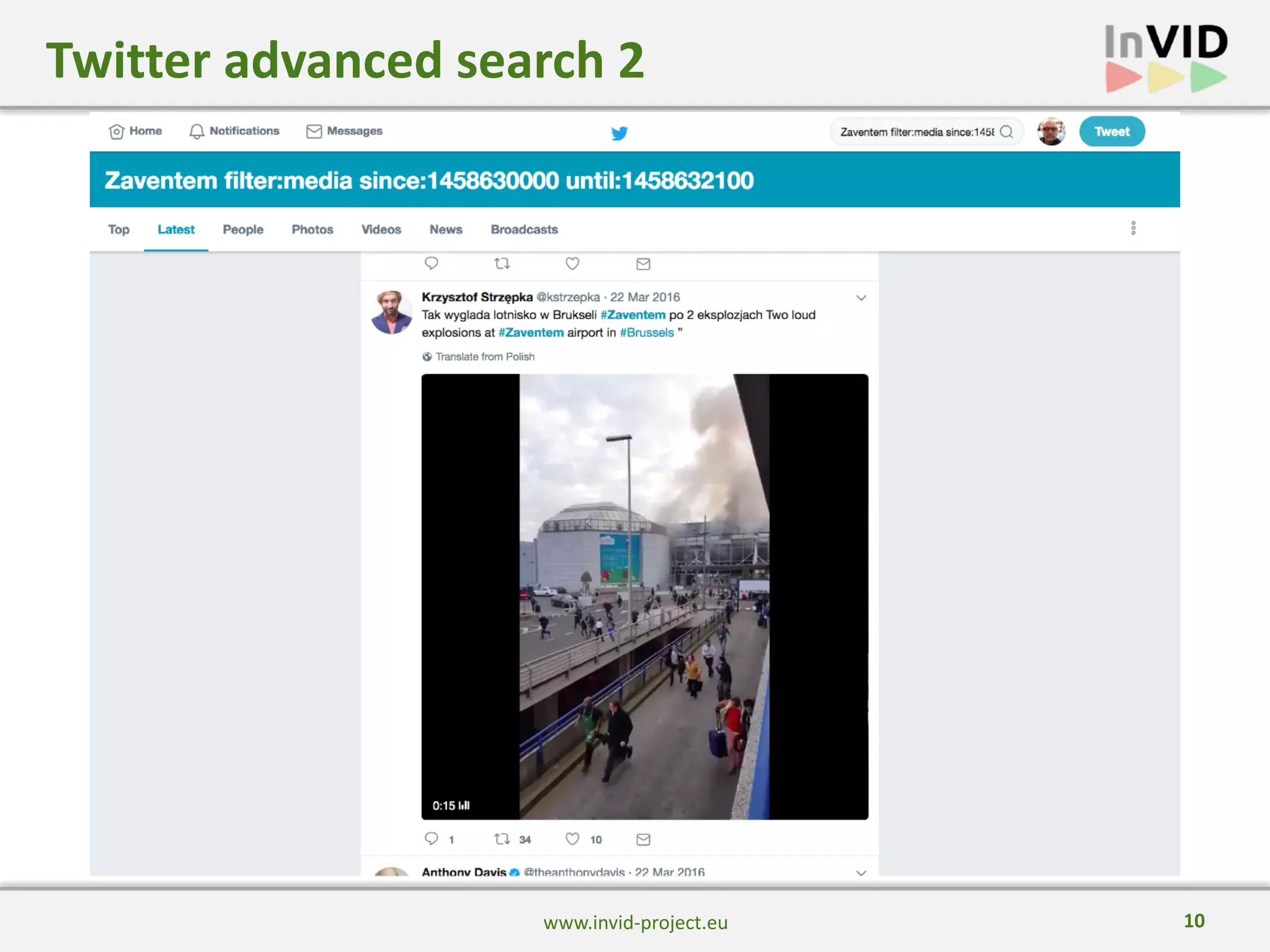 10
Twitter advanced search 2
www.invid-project.eu