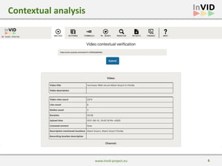 6
Contextual	analysis
www.invid-project.eu
 