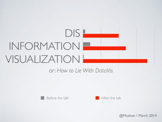 DIS 
INFORMATION 
VISUALIZATION 
or: How to Lie With DataVis 
Before the talk After the talk 
@Mushon / March 2014 
 
