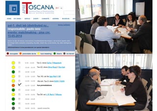 DISIT Lab, Distributed Data Intelligence and Technologies
Distributed Systems and Internet Technologies
Department of Information Engineering (DINFO)
http://www.disit.dinfo.unifi.it
DISIT Lab (DINFO UNIFI), Feb 2015
Service Map
http://servicemap.disit.org
15
 