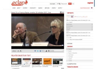 DISIT Lab, Distributed Data Intelligence and Technologies
Distributed Systems and Internet Technologies
Department of Information Engineering (DINFO)
http://www.disit.dinfo.unifi.it
Smart City
• Projects: http://www.disit.org/5501
– Sii‐Mobility, http://www.sii‐mobility.org
– Service Map: http://servicemap.disit.org
– Social Innovation: Coll@bora http://www.disit.org/5479
– Navigation Indoor/outdoor: Mobile Emergency http://www.disit.org/5404
– Mobility and Transport: TRACE‐IT, RAISSS, TESYSRAIL
• Tools: http://www.disit.org/5489
– Data gathering, data mining and reconciliation
– Data reasoning, deduction, prediction
– Smart city ontology and reasoning tools
– Service analysis and recommendations 
– Autonomous train operator, train signaling
– Risk analysis, decision support systems 
– Mobile Applications
DISIT Lab (DINFO UNIFI), Feb 2015 9
 