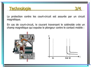 _Technologie                                              3/4 _
La protection contre les court-circuit est assurée par un circuit
magnétique.

En cas de court-circuit, le courant traversant le solénoïde crée un
champ magnétique qui expulse le plongeur contre le contact mobile :
 