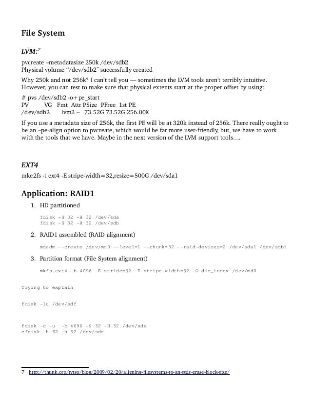 Disk partition alignment