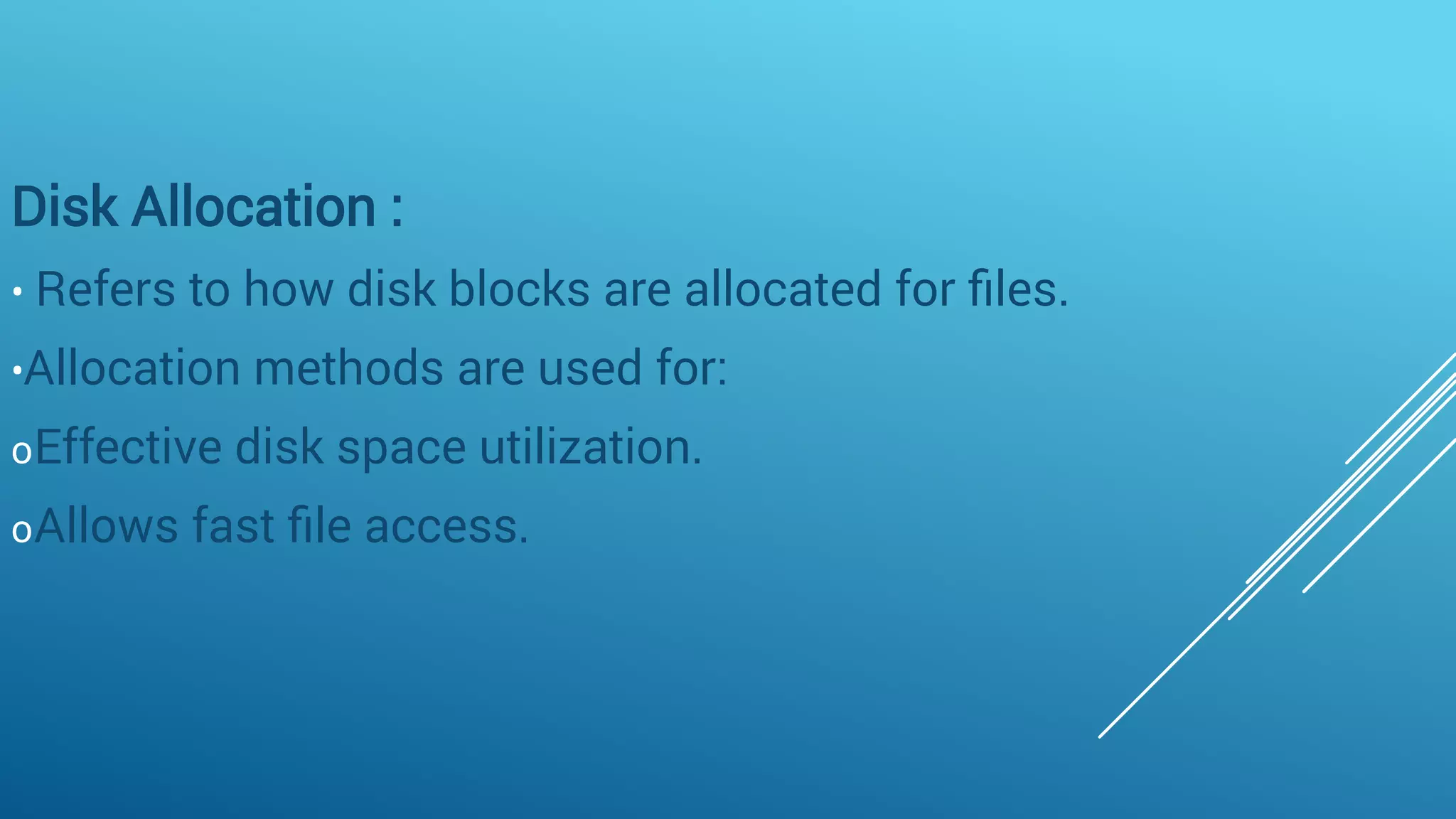 Disk allocation methods | PDF