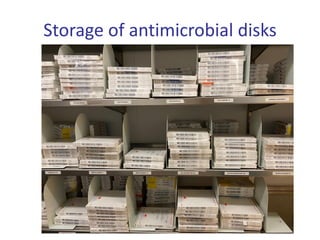 Storage of antimicrobial disks
 
