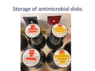 Storage of antimicrobial disks
 