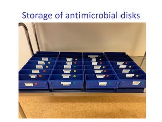 Storage of antimicrobial disks
 