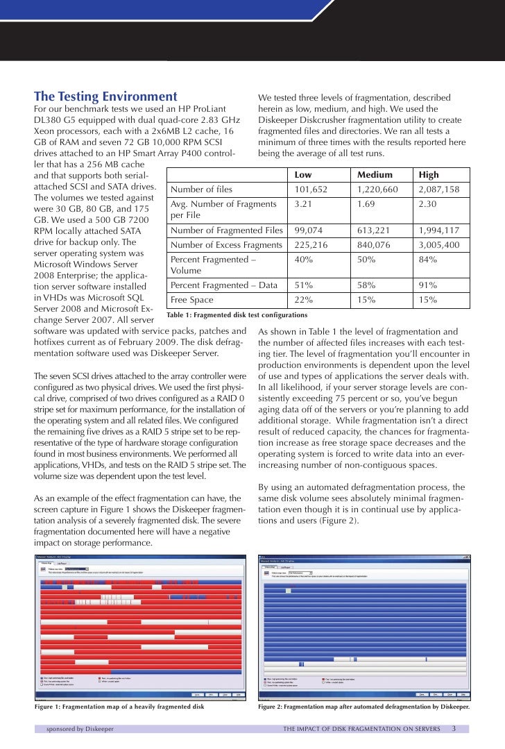 The Impact of Disk Fragmentation On Servers