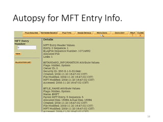 Autopsy for MFT Entry Info.
16
 