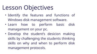 DISK MANAGEMENT.pptx................................. | PPTX