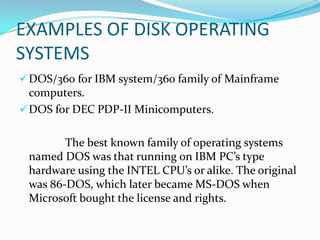 Disk operating system | PPT