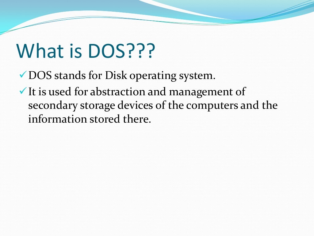 Disk operating system