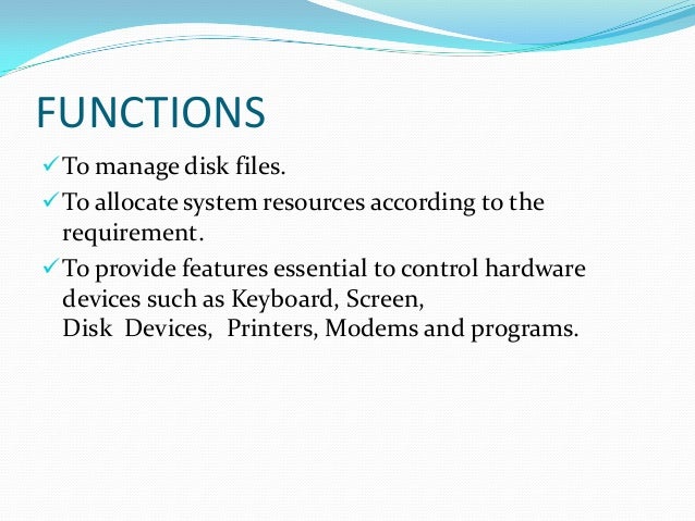 Disk operating system