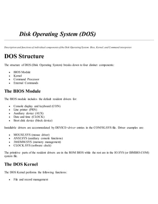 Disk operating system | DOCX | Operating Systems | Computer Software ...