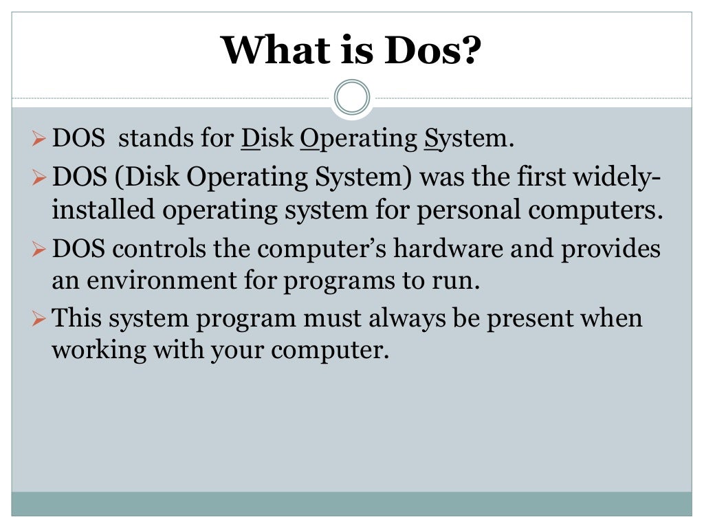 Disk operating system