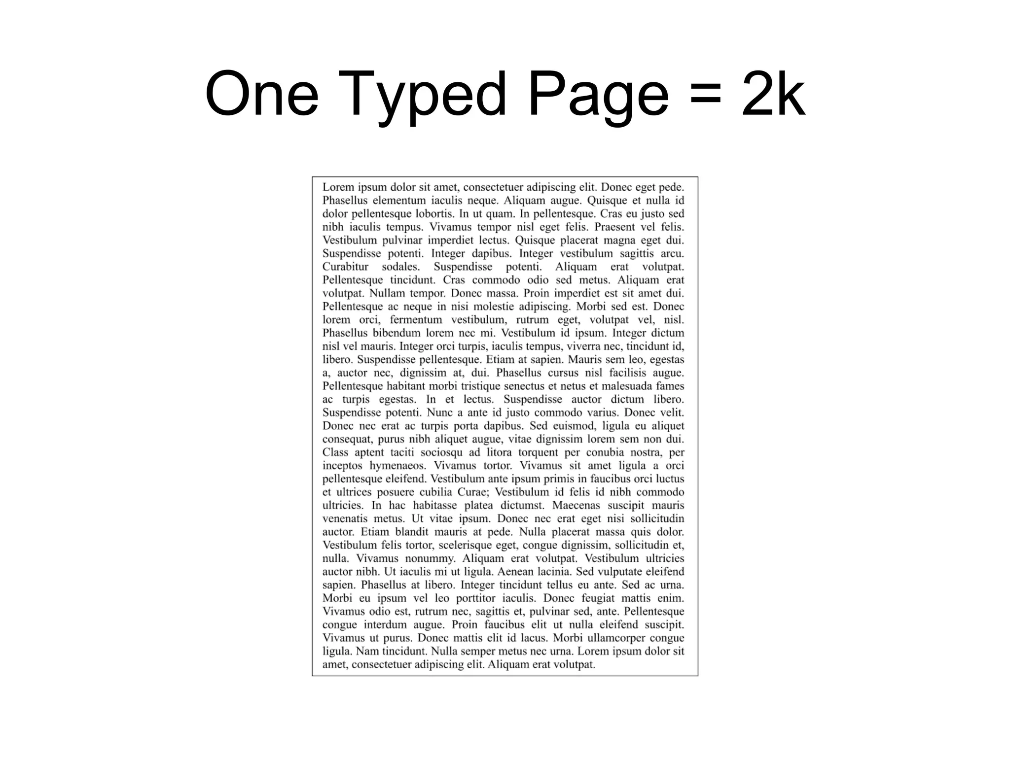 One Typed Page = 2k