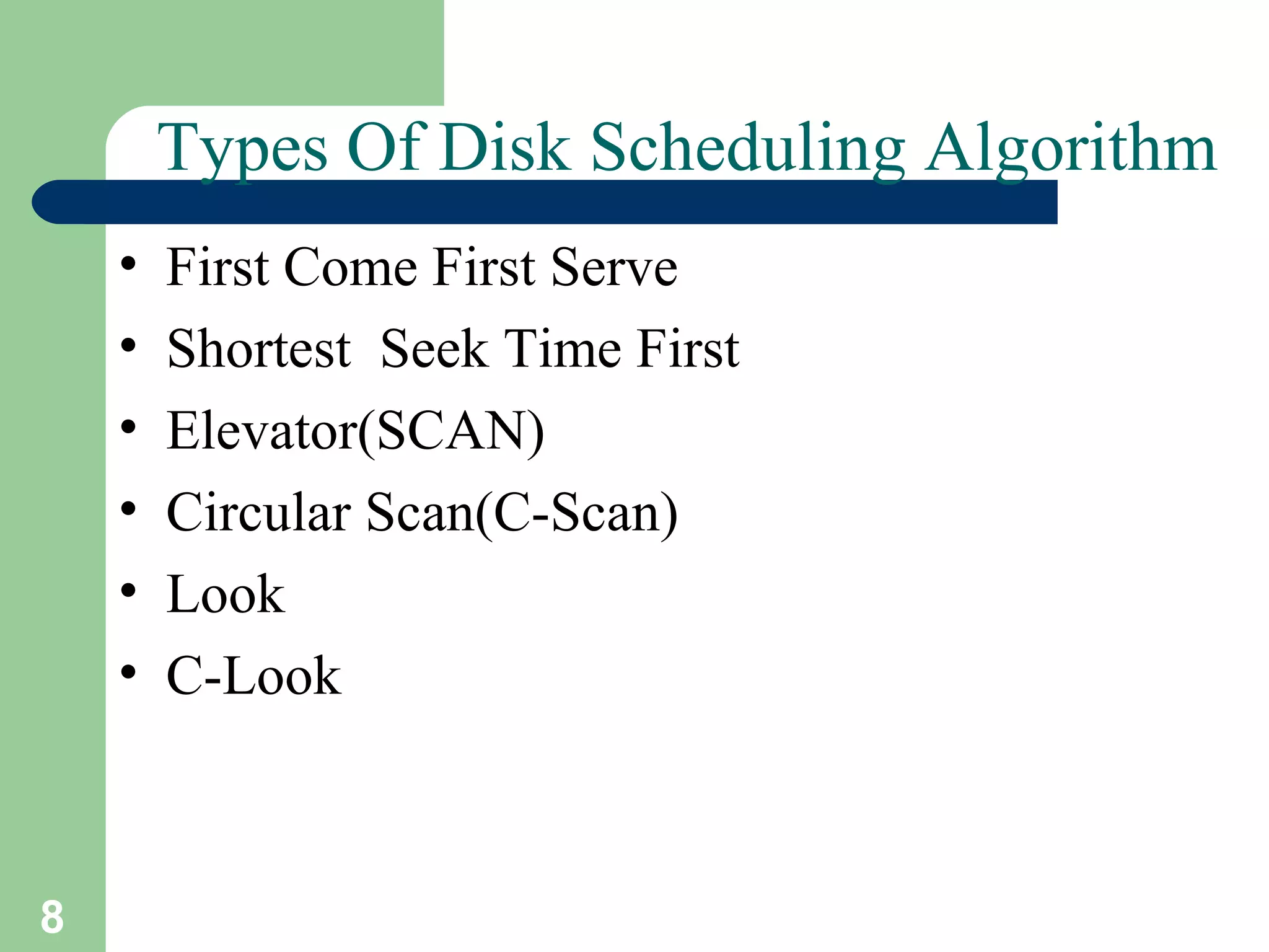 Disk scheduling | PPT